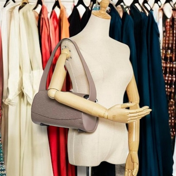 LOUIS VUITTON EPI LEATHER Nocturne PM Lilac Gray Baguette Shoulder Hand Bag RARE - Picture 5 of 16